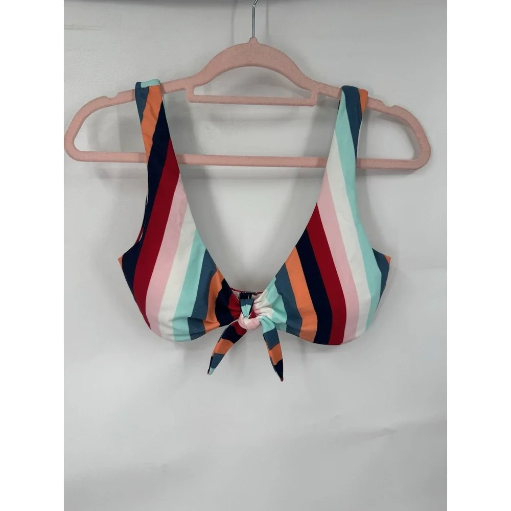 Hollister Striped Bikini Set‎ Women L/S Colorful Beach NEW Coastal Preppy Summer